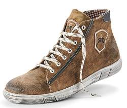 Maddox Herren Trachten Leder Schuhe Hohe Sneaker Marinus | Wood 43 von Country Maddox