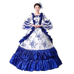 CountryWomen Gothic Prinzessin Renaissance Brautjungfer Periode Kleid Ballkleid Theater Kostüm (3XL, Style3) von CountryWomen