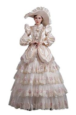 CountryWomen Marie Antoinette Prinzessin Kleid Periode Ballkleid Reenactment Theater Kleid Brokat Ballkleid Queen Kleider - - XXX-Large von CountryWomen