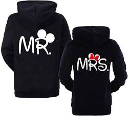 Couple Camp Mr Mrs Hoodie Pärchen Pullover Paare King Queen Fun Spruch - 1x Damen Mrs. Schwarz L von Couple Camp