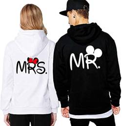 Couple Camp Mr Mrs Hoodie Pärchen Pullover Paare King Queen Fun Spruch - 1x Damen Mrs. Weiß XXL von Couple Camp