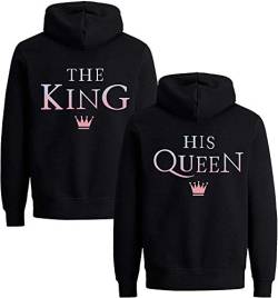 Couple Partner King Queen Pullover Set Pärchen Hoodie (Bunt-Schwarz Herren L von Couples Shop