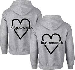 Couples Shop Best Friends Damen Hoodie Lieblingsmensch Beste Freunde Pullover - 1 Stück Grau L von Couples Shop