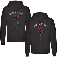 Couples Shop Kapuzenpullover Beste Freunde Damen Hoodie Pullover Best Friends Rose mit modischem Print von Couples Shop