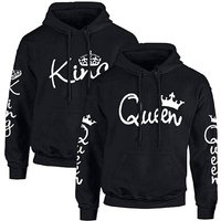 Couples Shop Kapuzenpullover King & Queen Hoodie Pullover für Paare mit trendigem Print im Partner Look von Couples Shop