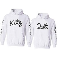 Couples Shop Kapuzenpullover King & Queen Hoodie Pullover für Paare mit trendigem Print im Partner Look von Couples Shop