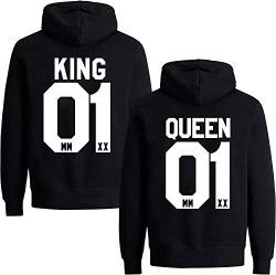 Couples Shop King Queen Hoodie Pullover - 1 Stück King Herren Schwarz 3XL von Couples Shop