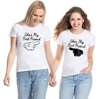 Couples Shop Print-Shirt She's My Best Friend Damen T-Shirt Set Beste Freunde mit modischem Spruch Print von Couples Shop