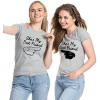 Couples Shop Print-Shirt She's My Best Friend Damen T-Shirt Set Beste Freunde mit modischem Spruch Print von Couples Shop