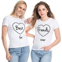 Couples Shop T-Shirt Best Friends For Ever Damen T-Shirt Set Beste Freunde mit modischem Print von Couples Shop