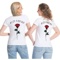 Couples Shop T-Shirt Best Friends Rose Beste Freundin Sister T-Shirt mit modischem Print von Couples Shop