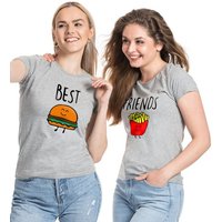 Couples Shop T-Shirt Burger & Pommes Best Friends Damen T-Shirt mit lustigem Print von Couples Shop