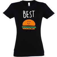 Couples Shop T-Shirt Burger & Pommes Best Friends Damen T-Shirt mit lustigem Print von Couples Shop