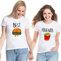 Couples Shop T-Shirt Burger & Pommes Best Friends Damen T-Shirt mit lustigem Print von Couples Shop