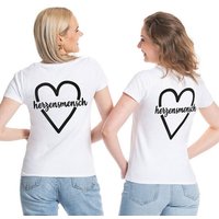 Couples Shop T-Shirt Herzensmensch Best Friends Sister T-Shirt mit modischem Brust- und Rückenprint von Couples Shop