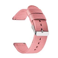 18mm 20mm 22mm 24mm Nylon Canvas Strap Uhrenarmband Männer und Frauen Universal-Straps Rosa,22mm von CourageL