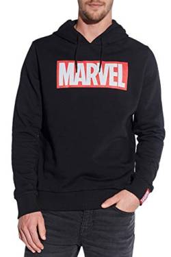 Course Herren Hoodie Original Lizenz Marvel Kapuzenpullover Sweat Logo, Schwarz, L von Course