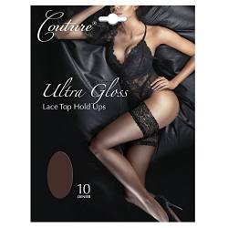 Couture Damen Ultra Gloss Spitzenbund Halterlose Strümpfe medium (5'0"-5'8", 152-173 cm) natural von Couture