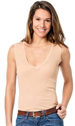 Covert Damenunterhemd unsichtbar V-Ausschnitt, Hautfarben (Beige), 38 (S) von Covert underwear
