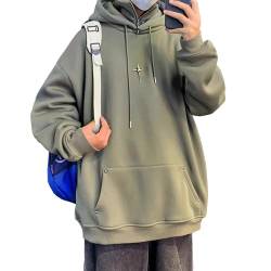 Covisoty Herren Kapuzenpullover Japanisches Harajuku Streetwear Pullover Hip Hop Hoodie Sweatshirt Grün L von Covisoty