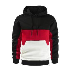 Covisoty Hoodie Herren Basic Kapuzenpullover Langarm Sweatshirts Classic Männer Pullover Unisex Casual Rot 3XL von Covisoty