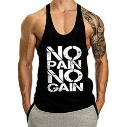 Cowbi Herren No Pain No Gain Bodybuilding Tank Top Strap Fitness Stringer Achselshirts，M-XXL von Cowbi