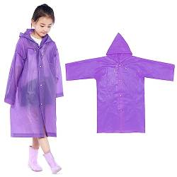 Cozlly Regenponcho Kinder, Regenmäntel Lange Ärmel mit Kapuze, Leichte Regenjacke Wasserdicht, EVA Regencape Wiederverwendbar, Regenponcho Unisex für Schule Reisen Radfahren Camping Wandern von Cozlly