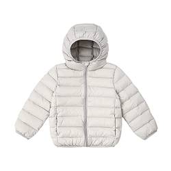 Cozomiz Daunenjacke Kinder Jungen Mädchen Winterjacke mit Kapuze Winter Outdoor Warm Winterjacke Steppweste Winter jacke Puffer Mantel 10-11 Jahre Grau von Cozomiz