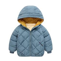 Cozomiz Daunenjacke Kinder Jungen Mädchen Winterjacke mit Kapuze Winter Outdoor Warm Winterjacke Steppweste Winter jacke Puffer Mantel 2-3 Jahre Blau von Cozomiz