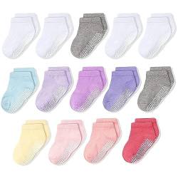 CozyWay Non-Schlupf-Knöchelgriff niedrig geschnittene Kleinkindsocken, 14 Pack für Mädchen, Pastellfarben, 3-5 Jahre alt von CozyWay