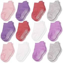 CozyWay Socken im Nonrutschen-Knöchelstil mit Greifer, 12 Pack für Jungen und Mädchen, 3-5 Jahre von CozyWay