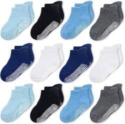 CozyWay Socken im Nonrutschen-Knöchelstil mit Greifer, 12 Pack für Jungen und Mädchen, 3-5 Jahre von CozyWay