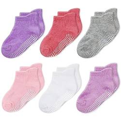 CozyWay Socken im Nonrutschen-Knöchelstil mit Grippers, 6 Pack für Jungen und Mädchen, 6-12 Monate von CozyWay