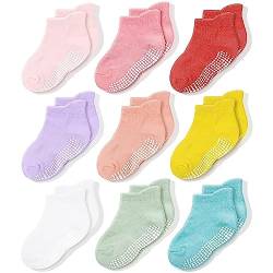 CozyWay Socken im Nonrutschen-Knöchelstil mit Grippers, 9 Pack für Jungen und Mädchen, 1-3 Jahre von CozyWay