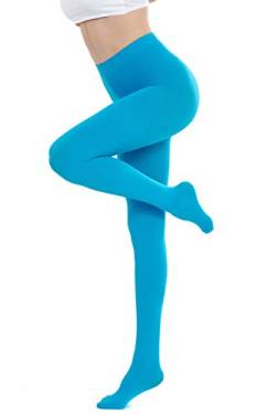 CozyWow Blickdicht Damen Strumpfhose Elastisch Semi Stützstrumpfhose in 25 Farben (Blau, S) von CozyWow