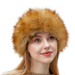 Cozylkx Stirnband Aus Kunstfuchsfell Für Damen Und Mädchen, Flauschiges Winter-Haarband, Pelziger Ohrenwärmer, 13 Cm Breit von Cozylkx