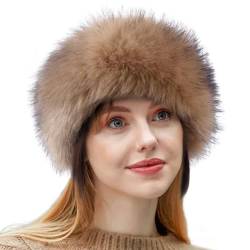 Cozylkx Stirnband Aus Kunstfuchsfell Für Damen Und Mädchen, Flauschiges Winter-Haarband, Pelziger Ohrenwärmer, 13 Cm Breit von Cozylkx