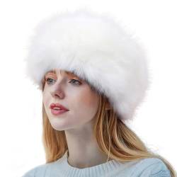 Cozylkx Stirnband Aus Kunstfuchsfell Für Damen Und Mädchen, Flauschiges Winter-Haarband, Pelziger Ohrenwärmer, 13 Cm Breit von Cozylkx