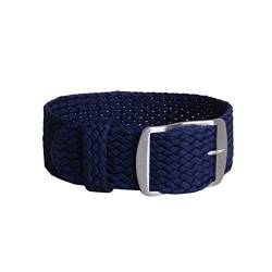 Solid Color Perlon Woven Nylon-Uhrenarmband 16mm 18mm 20mm 22mm Armband Stoff gewebt Armband Band Schnalle Gürtel Schwarz Blau Uhrenarmband Dunkelblau,22mm von Cplly