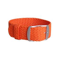 Solid Color Perlon Woven Nylon-Uhrenarmband 16mm 18mm 20mm 22mm Armband Stoff gewebt Armband Band Schnalle Gürtel Schwarz Blau Uhrenarmband Orange,16mm von Cplly