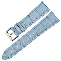 Uhren Zubehör 12mm-22mm Uhrenarmbänder Uhrenarmband Leder-Armband-Uhrenarmband Blau, 17mm von Cplly