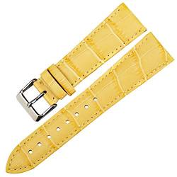 Uhren Zubehör 12mm-22mm Uhrenarmbänder Uhrenarmband Leder-Armband-Uhrenarmband-Gelb, 12mm von Cplly