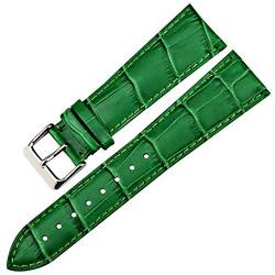 Uhren Zubehör 12mm-22mm Uhrenarmbänder Uhrenarmband Leder-Armband-Uhrenarmband Grün, 20mm von Cplly