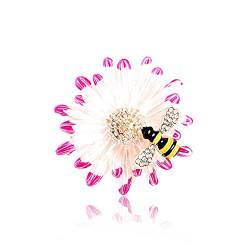 Damen Brosche Kreative Persönlichkeit Brosche Persönlichkeit Strass Gänseblümchen Biene Brosche Weibliche Mode Corsage Jacke Zubehör (B) (AB) von CrEev