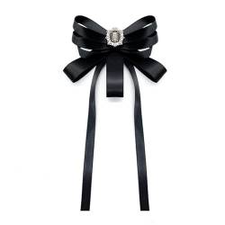 Einfache Perle Fliege Hemd Kragen Pin Schwarz Weibliche Band Stoff Spitze Bowtie Brosche Mode Student Schule Kleidung Zubehör für Frauen (Farbe: 6) (3 B) von CrEev