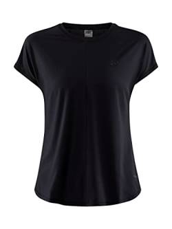 Craft Damen Core Charge Rib Tee T-Shirt, Schwarz, XXL von Craft