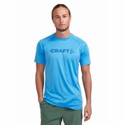 Kurzarm-T-Shirt Craft Core Essence Logo Aquamarin - S von Craft