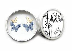 925 Sterling Silber Ohrstecker Damen vergoldet Blau Schmetterling Ohrringe Damen Geburtstag Weihnachten Geschenk von CraftDe