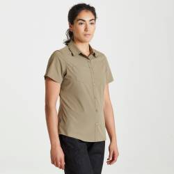 Craghoppers Damen-Kurzarmshirt „Expert Kiwi“. Pebble von Craghoppers