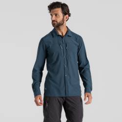 Craghoppers Herren NosiLife Pro Langarmshirt V Blue Stone von Craghoppers